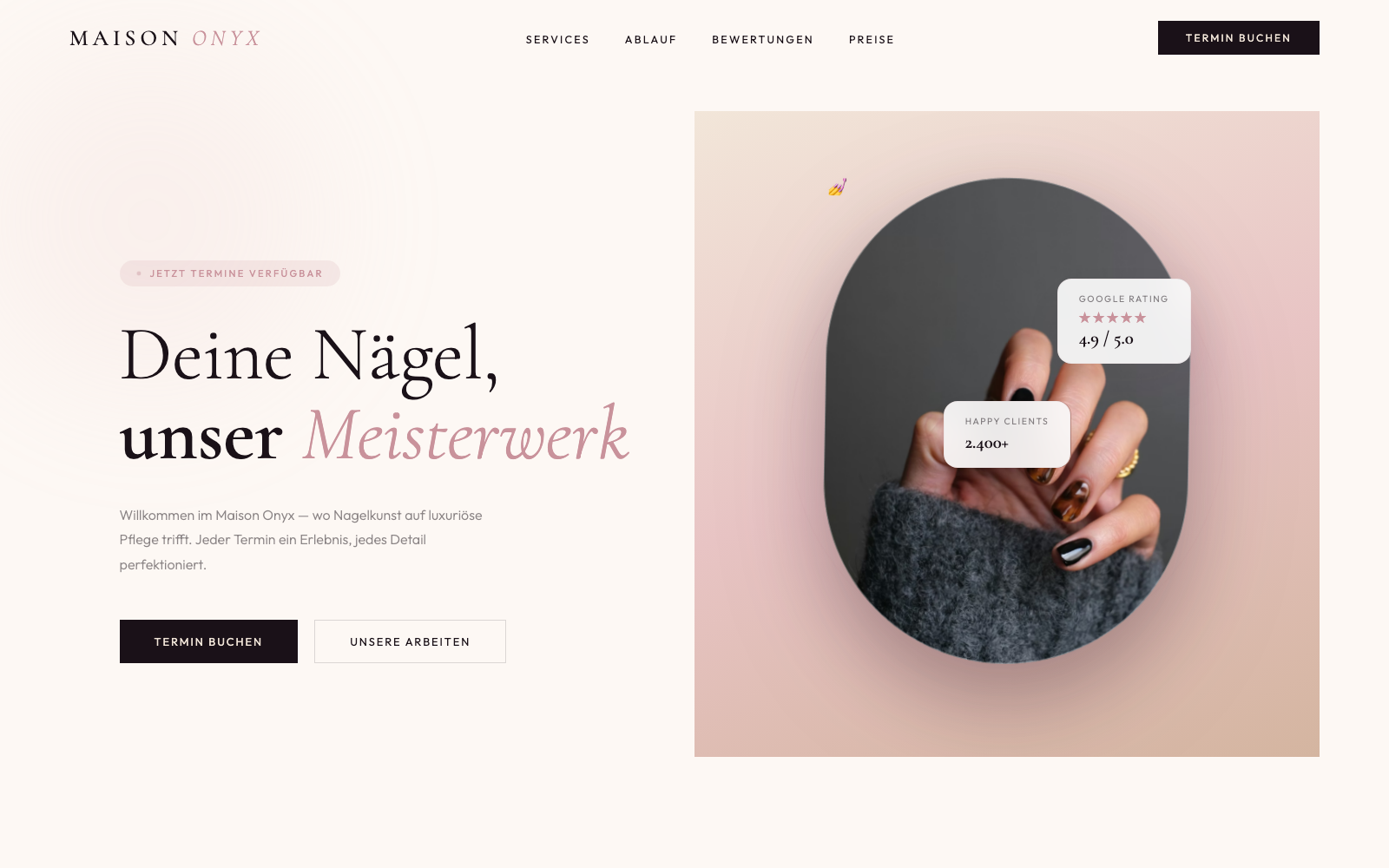 Vorschau der Nagelstudio-Demoseite Maison Onyx